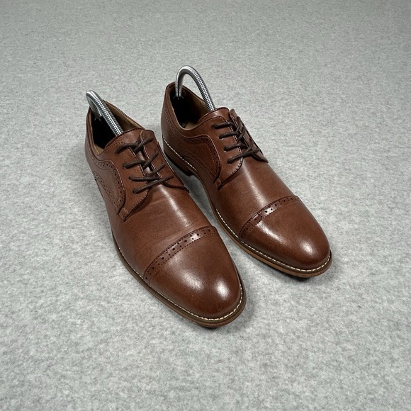 Unlisted Kenneth Cole Men Cheer Lace Up Cap Toe Brogue Oxfords Size US 8M Brown - Picture 1 of 9